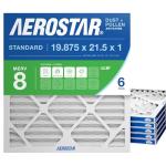 Aerostar MERV 8 HVAC Air Filter, 6 Count