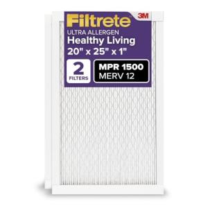 Filtrete 20x25x1 MERV 12 Air Filters, 2-Pack