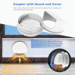 Portable Air Conditioner Window Kit with Universal Coupler Fit for 5.1"/5.9" Exhaust Hose, Mobile A/C Window Vent Seal Kit with 4 Adjustable Seal Plates for Vertical/Horizontal Sliding Window