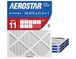 Aerostar 16.375x21.5x1 MERV 11 - 4 Count - Pleated HVAC, Furnace & Air Conditioner Filters - Removes Dust, Cold & Flu Germs, Lint, Mold, Pet Dander, Allergy-Causing Pollen, Smog & Smoke