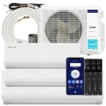 Della 35K BTU ODU 19 SEER2, Tri 3 Zone 9K 12K 18K BTU 208-230V Cools Up to 1950 Sq.Ft, Works with Alexa, Wifi Energy Efficient Multi Zone Mini Split Air Conditioner Pre-Charged Heat Pump Full Set