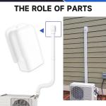 4'' Width Entry Wall Cover, Mini-Split Line Set Cover Accessories for Mini Split AC & Central AC, White