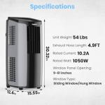 TOSOT 9,700BTU (5,000 BTU SACC) Portable Air Conditioner, Smart Wifi Control, AC Unit with Dehumidifier, Fan, Window Kit for Easy Installation, Cool Rooms Up to 300 Square Feet, Shiny Series