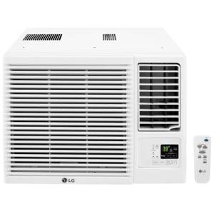 LG 18,000 BTU Window Air Conditioner with Heat, 230/208V, Cools 1,000 Sq.Ft. for Bedroom, Living Room, Basement, Apartment, with Remote, 2 Speeds, 24-Hour Timer, White