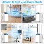 14,000 BTU Portable Air Conditioner Cools Up to 700 Sq.Ft, 3-IN-1 Energy Efficient Portable AC Unit with Remote Control & Installation Kits for Large Room, Campervan, Office, Temporary Space