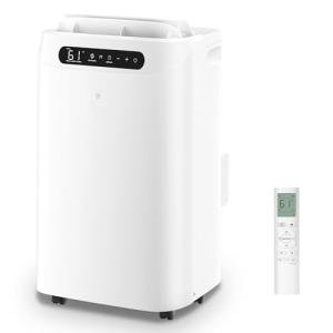 14000 BTU Portable Air Conditioners,Cools Up to 700 Sq.Ft,Portable AC Unit with Remote Control,Cooling,Fan,Dehumidification,Sleep Mode& Installation Kits for Large Rooms,White