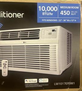 LG 10000 BTU Smart Wi-Fi Enabled, Ultra-Quite, Quick and Easy Installation Window Air Conditioner with Remote, ThinQ Technology, Washable Filter, Eco-Friendly R32 Refrigerant (White)