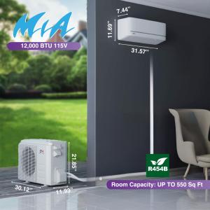 Cooper & Hunter MIA Series, Mini Split Air Conditioner and Heater, 12,000 BTU, 115V, 20.8 SEER2, Wall Mount Ductless Inverter Heat Pump System, Including 16ft Installation kit…