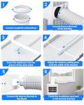 Portable Air Conditioner Window Vent Kit with 80" Length, 5.9" Diameter Exhaust Hose, 13Pcs Universal PVC AC Window Slide Seal with 4 Panel(17" to 63") for Horizontal&Vertical
