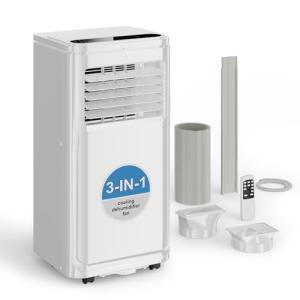 Uthfy 10,000 BTU Portable Air Conditioners, 4-in-1 Portable AC Units with Cooling, Fan & Dehumidifier and Sleep Mode, 24H Timer Auto-on/off, Remote, Self-evaporation,Window Kit Included