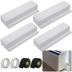 moonoom 4 Pack Air Conditioner Foam Block, Window AC Side Foam Block Kit with Foam Strip and Tape, Insulated Foam Panel for U-Shaped AC Units Prevent Air Leakage Summer Winter (White)