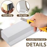 moonoom 4 Pack Air Conditioner Foam Block, Window AC Side Foam Block Kit with Foam Strip and Tape, Insulated Foam Panel for U-Shaped AC Units Prevent Air Leakage Summer Winter (White)