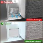 moonoom 4 Pack Air Conditioner Foam Block, Window AC Side Foam Block Kit with Foam Strip and Tape, Insulated Foam Panel for U-Shaped AC Units Prevent Air Leakage Summer Winter (White)