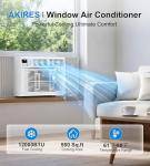 AKIRES Window Air Conditioner, 12,000BTU Air Conditioner Window Unit, Cools up to 550 Sq. Ft, Window AC with Cool, Fan, Dry, Sleep, Energy Saver, and Auto,6 Modes,24H Timer,Easy Install,Home,Office