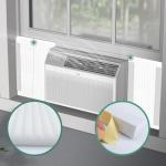 Window Air Conditioner,Side Insulated Foam Panel, Summer/Winter Heat and Draft Insulating,Two-Piece Panels Window Seal,with 4 Pressure Strips