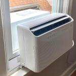 moonoom 4 Pack Air Conditioner Foam Block, Window AC Side Foam Block Kit with Foam Strip and Tape, Insulated Foam Panel for U-Shaped AC Units Prevent Air Leakage Summer Winter (White)