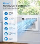 AKIRES Window Air Conditioner, 12,000BTU Air Conditioner Window Unit, Cools up to 550 Sq. Ft, Window AC with Cool, Fan, Dry, Sleep, Energy Saver, and Auto,6 Modes,24H Timer,Easy Install,Home,Office