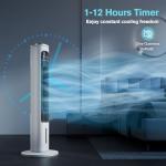 Windowless Portable AC, 37.53’’ 3-IN-1 Portable Evaporative Air Cooler w/Remote, 12H Smart Timer, 70° Oscillation, 2.5L Removable Water Tank & 3 Ice Boxes, Quiet Cooling Tower Fan For Home Office