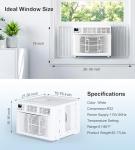AKIRES Window Air Conditioner, 12,000BTU Air Conditioner Window Unit, Cools up to 550 Sq. Ft, Window AC with Cool, Fan, Dry, Sleep, Energy Saver, and Auto,6 Modes,24H Timer,Easy Install,Home,Office