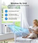 AKIRES Window Air Conditioner, 12,000BTU Air Conditioner Window Unit, Cools up to 550 Sq. Ft, Window AC with Cool, Fan, Dry, Sleep, Energy Saver, and Auto,6 Modes,24H Timer,Easy Install,Home,Office