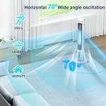 Windowless Portable AC, 37.53’’ 3-IN-1 Portable Evaporative Air Cooler w/Remote, 12H Smart Timer, 70° Oscillation, 2.5L Removable Water Tank & 3 Ice Boxes, Quiet Cooling Tower Fan For Home Office