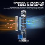 Windowless Portable AC, 37.53’’ 3-IN-1 Portable Evaporative Air Cooler w/Remote, 12H Smart Timer, 70° Oscillation, 2.5L Removable Water Tank & 3 Ice Boxes, Quiet Cooling Tower Fan For Home Office