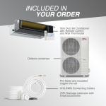 Cooper & Hunter 48,000 BTU Ducted Mini Split Air Conditioner Concealed Duct Heat Pump Unit 208-230V Including 25ft Installation Kit