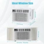 Window Air Conditioner, 12000 BTU for Rooms up to 550 Sq. Ft.- WiFi Enabled, Maintains Window View & Natural Light, 5 Modes, Ultra Quiet, Energy Savings, Easy Install, White