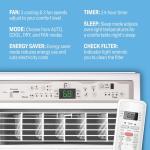 Perfect Aire 10,000 BTU Casement Window Air Conditioner– Cools 450 Sq. Ft. – Remote with Follow Me, Digital LED Display, Timer, R32 Refrigerant, Sliding/Crank-Out Window H: 23.5” x W: 14.75” x D: 21”