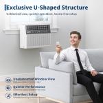 Garvee 6000 BTU U-Shaped Window Air Conditioner, Cools Up to 269 Sq.Ft., Ultra Quiet Operation, Energy Efficient, Includes Remote Control, White