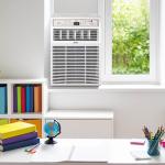 Perfect Aire 10,000 BTU Casement Window Air Conditioner– Cools 450 Sq. Ft. – Remote with Follow Me, Digital LED Display, Timer, R32 Refrigerant, Sliding/Crank-Out Window H: 23.5” x W: 14.75” x D: 21”