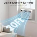 12000 BTU Window Air Conditioner, 115V Air Conditioner Window Unit with 3 Speeds, 24H Timer & Remote, 6 Modes Window AC Units, Cools up to 550 Sq.Ft, Easy Install for Bedroom Apartment Office Indoor