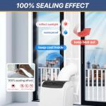 Loviga Universal Sliding Door Seal Kit for Portable Air Conditioner and Dryer, 100% Sealing Dual Hose Support AC Door Vent Kit, 10x75~91 Inch Length Adjustable for Mobile A/C