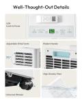 EUHOMY Portable Air Conditioners 14,000 BTU, 4-in-1 Portable Air Conditioner for Rooms Up to 650 Sq.Ft. with Cool, Fan, Dehumidifier, Sleep, Portable AC Unit with Remote & 24H Timer, Installation Kits