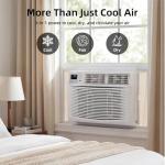 12000 BTU Window Air Conditioner, 115V Air Conditioner Window Unit with 3 Speeds, 24H Timer & Remote, 6 Modes Window AC Units, Cools up to 550 Sq.Ft, Easy Install for Bedroom Apartment Office Indoor