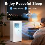 Antarctic Star Portable Air Conditioner 10,000 BTU for Rooms up to 550 Sq. Ft, 4 Modes Portable AC Unit with Cooling, Dehumidifier, Fan & Sleep, Remote Control, 24H Timer & Window Kit for Bedroom