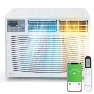 ROVSUN 18000 BTU Window Air Conditioner with Heat, Window AC Unit & Heater Combo with APP & Voice Smart Control, Timer Function & Easy Installation Kit, Work with Alexa/Google Assistant, 208/230V