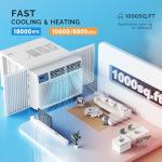 ROVSUN 18000 BTU Window Air Conditioner with Heat, Window AC Unit & Heater Combo with APP & Voice Smart Control, Timer Function & Easy Installation Kit, Work with Alexa/Google Assistant, 208/230V