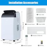 14000 BTU Portable Air Conditioner Cools up to 750 Sq.Ft, 3-in-1 Quiet Portable AC Unit with Remote Control & Installation Kits for Large Room, 3 Speed, Auto Swing, 24H Timer