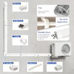 SUREPHON 4" 10Ft Mini Split Line Set Cover, Plastic Line Kit for Outside Units, Mini Split Air Conditioner, Central AC and Heat Pump