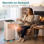 SereneLife 8,000 BTU Portable Air Conditioner and Heater, Small AC with Dehumidifier and Fan, Wifi Function, Mini AC Unit with 350 Sq. Ft. Coverage, Includes Remote Control and Window Mount Kit
