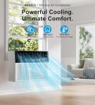 AKIRES U-Shaped Window Air Conditioner, 10,000BTU Air Conditioner Window Unit, Cools up to 450 Sq. Ft, Window AC with Cool, Fan, Dry, Sleep, Energy Saver, and Auto,6 Modes,24H Timer,Home,Office