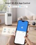 EUHOMY Portable Air Conditioners 14,000 BTU, Smart 3-in-1 AC Unit Cools Rooms Up to 650 Sq.Ft, Built-in Cool, Dehumidifier, Fan, Quiet 52 dB, Includes Remote/WiFi App, Window Kit for Bedroom Comfort