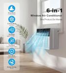 AKIRES U-Shaped Window Air Conditioner, 10,000BTU Air Conditioner Window Unit, Cools up to 450 Sq. Ft, Window AC with Cool, Fan, Dry, Sleep, Energy Saver, and Auto,6 Modes,24H Timer,Home,Office