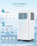 EUHOMY Portable Air Conditioners 14,000 BTU, Smart 3-in-1 AC Unit Cools Rooms Up to 650 Sq.Ft, Built-in Cool, Dehumidifier, Fan, Quiet 52 dB, Includes Remote/WiFi App, Window Kit for Bedroom Comfort