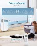 EUHOMY Portable Air Conditioners 14,000 BTU, Smart 3-in-1 AC Unit Cools Rooms Up to 650 Sq.Ft, Built-in Cool, Dehumidifier, Fan, Quiet 52 dB, Includes Remote/WiFi App, Window Kit for Bedroom Comfort