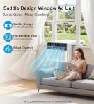 AKIRES U-Shaped Window Air Conditioner, 10,000BTU Air Conditioner Window Unit, Cools up to 450 Sq. Ft, Window AC with Cool, Fan, Dry, Sleep, Energy Saver, and Auto,6 Modes,24H Timer,Home,Office