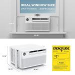 ROVSUN 12000 BTU Window Air Conditioner with Inverter Compressor, AC Unit for Window with Remote Control, Timer Function & Pre-Installed Side Panels for Easy Operation & Installation, 115V/60Hz