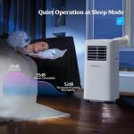 ROVSUN WiFi Enabled Smart 9000 BTU Portable Air Conditioner with Remote & APP Control, 3-in-1 Cooler, Dehumidifier & Fan, Powerful Room Mobile AC Unit with Rolling Wheels & Easy Installation Kit