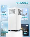 EUHOMY Portable Air Conditioners 14,000 BTU, Smart 3-in-1 AC Unit Cools Rooms Up to 650 Sq.Ft, Built-in Cool, Dehumidifier, Fan, Quiet 52 dB, Includes Remote/WiFi App, Window Kit for Bedroom Comfort